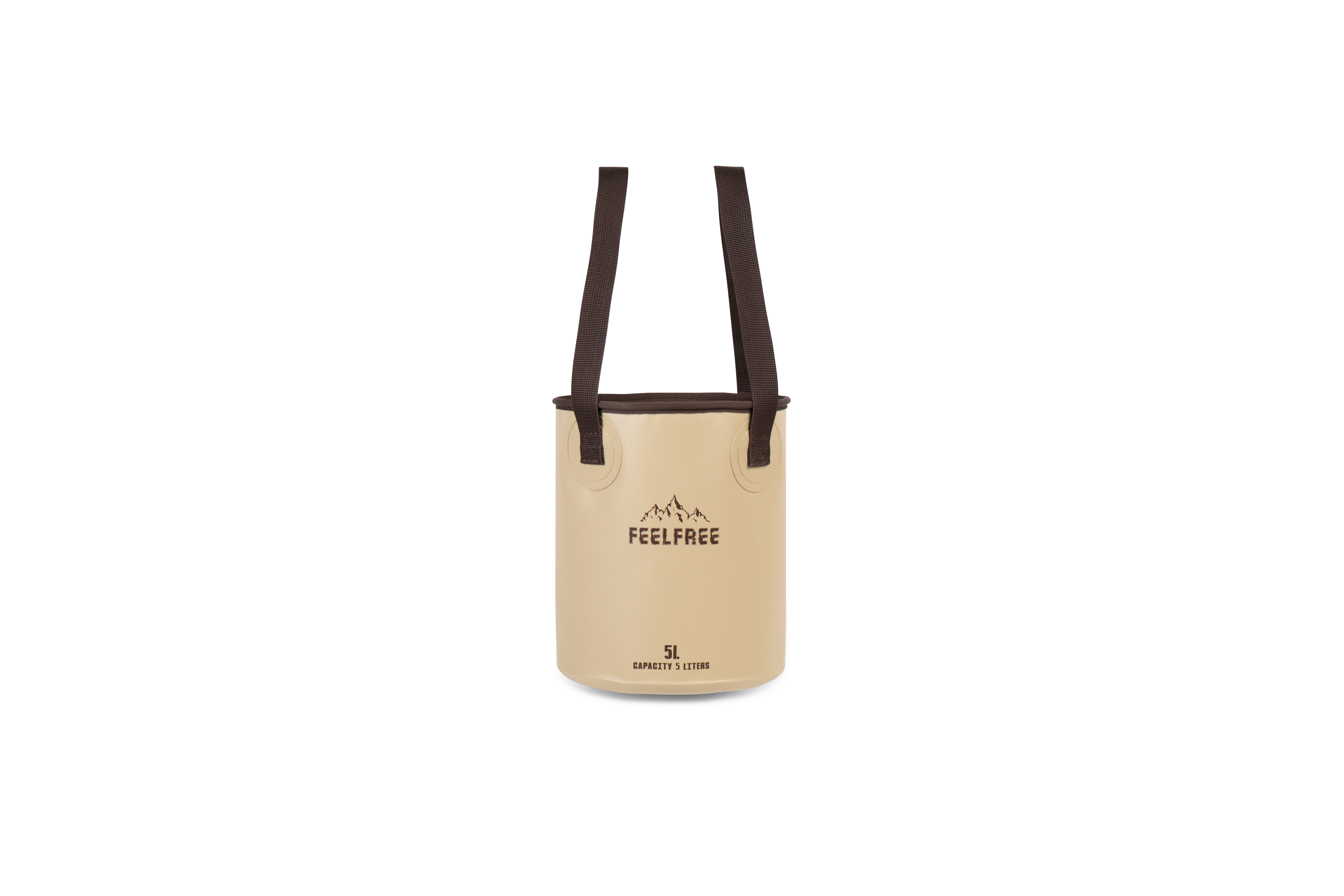 ถังน้ำพับได้แบบพกพา FEELFREE FOLDABLE WASH BASIN 5L สีแทน สายสีน้ำตาล_1